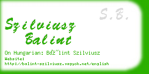 szilviusz balint business card